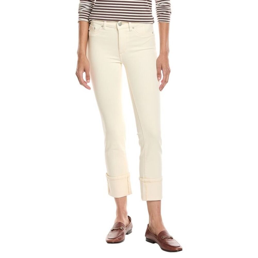 Dl1961 Womens  Mara Ankle Crema Cuffed Straight Jean, White
